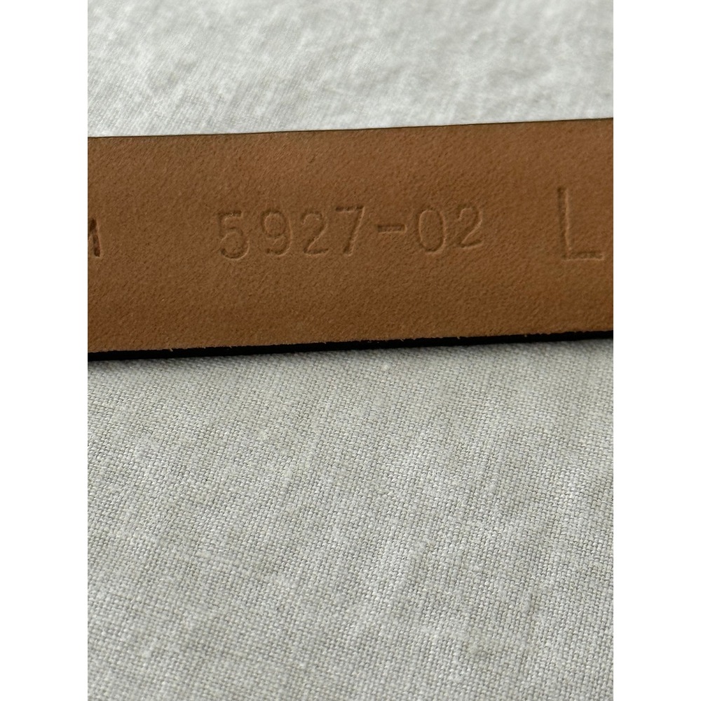 Nordstrom Belt Large Brown Italian Calfskin Leather Classic Gold Buckle - Picture 6 of 9